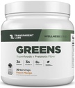 Laboratórios Transparentes Verdes Prebióticos - Superalimento em pó e antioxidantes Suplemento com espirulina orgânica, Chloerra, Acácia, & Verde Banana em pó - 30 Servings, Mango de pêssego