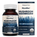 Complexo de Cogumelos MycoMax - 70% Beta Glucans, Suplemento de Cogumelo de Max Potência, U.S. Crescido + Extração Ultrassônica - Leões Mane, Cordyceps, Reishi & More - Cognição, Imunidade, Energia - 60 cápsulas