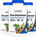 Nutricost Glucomannan 1.800mg por serviço, 180 cápsulas (3 frascos)
