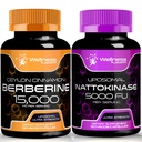 Cápsulas de Nattokinase Supplement - 5000 FU - Enzimas de Puro Extrato Japonês Natto, Coração e Suporte Imune