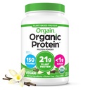 Orgain Organic Vegan Protein Powder, Vanilla Bean - 21g Proteína vegetal, 6g Fibra Prebiótica, Sem Ingredientes Lactose, Sem Açúcar Adicionado, Não-GMO, Para Shakes & Smoothies, 2.03 lb (Pacote de Maio Vary)