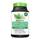 Zenwise Health EGCG Green Tea Extract Cápsulas com Coffee Bean Extract - 50% EGCG + 98% Polyfenóis Suplemento - Pills Green Tea para suporte de pele e coração + Saúde do cérebro e memória Boost - 60 Contagem
