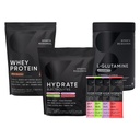 Esportes Pesquisa Multi Flavor Hydrate Electrolytes Packets, Dutch Chocolate Flavored Whey Protein Isolate Powder e sem sabor L-Glutamina