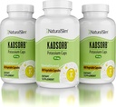 NaturalSlim Natural Citrato de Potássio Gluconato 99 mg - Kadsorb Suporta Balanço Eletrolítico e pH Normal - Suplementos Absorvíveis de Potássio com Mineral Essencial - Não GMO 400 Cápsulas 3 Pack