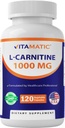 Fumarato de L-carnitina Vitamatic 1000 mg - 120 Cápsulas Vegetais (1 frasco)