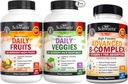 BioSchwartz Suplemento diário de frutas e legumes para mulheres e homens (2 meses de abastecimento) Mais complexo de vitamina B com vitamina C (2 meses de abastecimento)
