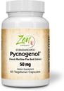Suplementos Zen Pycnogenol 50mg - Extrato de casca de pinheiro marítimo francês padronizado para Antioxidante e suporte de inflamação - Não-GMO, Gluten & Soy Free 60-Vegcaps