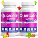 (2 Pack) Quercetin Gummies by BioVitalica - Quercetin com Bromelain Vitamina C e Zinco & Elderberry + Vitamina D3-5 em 1 Suporte Imune - Zinc Quercetin 750 mg para Crianças e Adultos