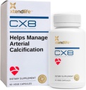 Xtendlife CX8 Suplemento de Saúde do Coração para Apoio Cardiovascular, Circulação e Saúde Arterial - com Vitamina K2 MK7, D3, Tocotrienols, e Sea Buckthorn-30 dia fornecimento