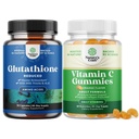 Pacote de Suplemento de Glutationa Reduzida com Cardo de Leite - 500 mg por Servindo Puro L Glutationa e chicletes mastigáveis de vitamina C para adultos - ácido ascórbico Imune Immune Imumster Goma Natural e Remedy frio