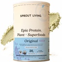 Sprout Vivo Planta Based Protein & Superfoods Pó, Original, Sem sabor □ Proteína Orgânica em pó, Vegan, Não lácteos, Não-GMO, Glúten livre, Açúcar livre, perfeito Keto Bebida Mix (2 lb)