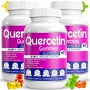 (3 Pack) Quercetin Gummies by BioVitalica - Quercetin com Bromelain Vitamina C e Zinc & Elderberry + Vitamina D3-5 em 1 Suporte Imune - Zinc Quercetin 750 mg para Crianças e Adultos