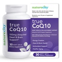 NaturezaCity True-CoQ10 Ubiquinol 100mg Altamente Absorvível e Establizado Kaneka QH CoQ10 Coração, Cérebro e Cellular Suplemento de Energia - (30 Gels macios) Active CoQ10 como Ubiquinol