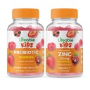 Vidable Probiótico 2 bilhões UFC Crianças + Zinco 25mg Crianças, chicletes Bundle - Grande degustação, Suplemento de Vitamina, Sem glúten, GMO Grátis, Gummy mastigável