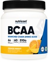 Nutricost BCAA Pó (Mango laranja, 60 Servings) - 2:1:1 Razão ideal, sem glúten, sem OGM, vegetariano