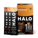 Hidratação HALO – Electrolyte Energy Drink Mix □ Hydration Powder Packets (Caramel, Baunilha, Mocha Lattes), Café magro saudável □ Easy Open Single Serving Stick