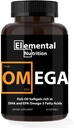 Omega-3 da Fish Oils – 60 Softgels Value Garrafa de Eicosapentaenóico (EPA) e Ácido Doco-hexaenóico (DHA) em um frasco de aperto preto