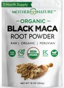 Orgânico, Raw Peruano Black Maca Root Powder - Premium USDA Certified, Ideal para homens e mulheres, Boost Workouts, Melhorar a recuperação muscular, Não-GMO, Vegan Superfood, 16 oz