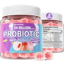 2Pack Probiótico + Gummies Prebióticos Açúcar Livre 60 bilhões UFC, 11 Dentes Probióticos Gummies Preenchidos para Mulheres Homens Saúde Digestiva e Gut Saúde, Suporta Constipação, Diarréia, Gás & Bloating