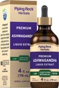 Piping Rock Ashwagandha Liquid Drops 4 fl oz Extrato de raiz de ervas Premium □ Tintura livre de álcool
