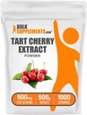 BulkSuplementos.com Tart Cherry Extract Powder - Tart Cherry Supplement, Suplemento de ervas - Fonte antioxidante, sem glúten, 500mg por serviço, 500g (1.1 lbs) (Pacote de 1)