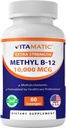 Vitamatic Methyl B12 (Metilcobalamina) 10.000 mcg – 60 Lozenges – Fonte Superior de Vitamina B12 para Energia & Nerve Health