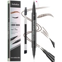 Caneta de sobrancelha de 2 pontas, 2 em 1, com escova de sobrancelha. À prova de suor e à prova de água, navegação líquida precisa, 5 tons, longa duração (3 #Dark Brown)