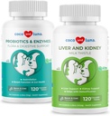 Cardo de Leite e Probióticos para Cães - Suporte ao Fígado, Função Bowel, Suporte à Digestão para Gás, Diarréia, Respiração e Obstipação de Cão Mau