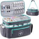 BAGSFY Organizador de saco de medicina de viagem, saco médico vazio, organizador de garrafas de pílulas para casa, armazenamento de medicamentos grande, transporte de viagem caso primeiros socorros sacos vazios Kit de emergência.
