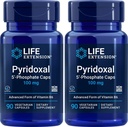 Cápsulas de P5P 100 mg, 90 Veg (embalagem de 2) - Suplemento avançado de vitamina B6
