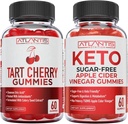 Atlantis Nutrition Tart Cherry 60 chicletes + açúcar grátis Keto Apple Cider Vinagre 60 chicletes