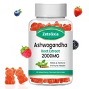 Pastilhas de Ashwagandha, Vitamina D3 de força extra, suplemento orgânico de extrato de raiz de Ashwa para relaxar o humor calmo e apoio imunológico, Misto Berry Vegan açúcar mastigação grátis 60 contagem