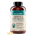 NatureWise Extra-Forte Omega 3 Suplemento de óleo de peixe - 1000mg por serviço - 600 EPA e 400 DHA e vitamina E - Suporte para a saúde do coração e cérebro - sabor limão, GMO-Free - 360 Softgels[6-Month Supply]