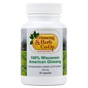 100% Pure Wisconsin American Ginseng Cápsulas - 500mg. Raiz de Ginseng terra potente - Sem preenchimentos, ligações ou outros aditivos.