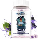 GABA Supplement Gummies 500mg: Mastigado GABA L-theanina Supplement Gummies para Adultos Crianças Não Melatonina Sono Ajuda Calm Mente com 5-HTP para alívio de estresse Zzz melhor açúcar free sabor de uva 60CT