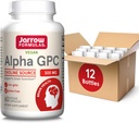 Jarrow Formulas Alpha GPC, 300mg, Suplemento dietético, Suplementos de Saúde do Cérebro para Adultos, 60 Cápsulas Veggie, 30 Dia de Abastecimento (CAIXA DE 12)