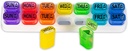 Organizador de comprimidos semanal GMS - 7 dias AM/PM Pop Out Pill Pods para suplementos, vitaminas e medicamentos - Ideal para uso diário e viagens - Rainbow