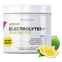 Livingood Eletrolitos diários em pó, Eletrolitos Hidratação em pó com vitamina C, Taurina, D Ribose & FOS, Mistura de bebida de eletrolito livre de açúcar, Keto, Gluten Free, Limão sabor, 30 Servings