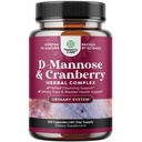D Mannose with Cranberry Supplement - Potent D Mannose 1000mg Cápsulas para apoio de defesa renal e limpeza e trato urinário Saúde para mulheres e homens - Suplemento de saúde de bexiga para adultos - 120 Contagem