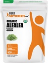 BulkSuplementos.com Grama Alfalfa orgânica em pó - Alfalfa Suplemento, Verde Superfood em pó - Vegan & Gluten Grátis, 5g por serviço, 500g (1.1 lbs) (Pacote de 1)