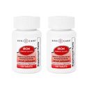 GeriCare Ferrous Sulfate Tablets 325mg, Ferro Elemental 65 mg Suplemento de Ferro de Alta Potência . Suplemento dietético 100 Contagem. (Pacote de 2)