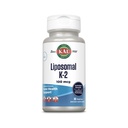 KAL Suplemento de vitamina K2 lipossómica com MK7 100 mcg - alta absorção, Tecnologia lipossómica - Suporte ósseo avançado - Vegan, Gluten Livre, Made Without Soy, 30 Servings, 30 VegCaps