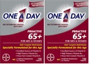 ONE A DAY Proactive 65+, Mens & Womens Multivitamin, Suplemento com Vitamina A, Vitamina C, Vitamina D e Zinco para apoio à saúde imune*, Cálcio, Ácido Fólico & Mais, Contagem de 150 comprimidos (Pacote de 2)