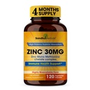 SANDHUHERBALS Zinc 30mg Cápsulas para homens e mulheres , 120 contagem (Pacote de 1) , Zinc Suplementos para Imune & Antioxidante Suporte , Zink 30 mg Suplemento Suporta a saúde da pele