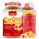 Açúcar Free CoQ10-200mg 400mg chicletes preenchidos - 2 meses de fornecimento - w/ Vitamina B12 1000mcg, Rhodiola Rosea & Panax Ginseng, B6, Coenzyme Q10 Suplemento para Hear-t, Energia, Antioxidante, Ultra Absorção