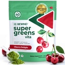 Melhor degustação Super Greens Pó com 40+ Superalimentos – Delicious Daily Green Powder com Vitamina B12, Zinco, Vitamina C, Magnésio e Cálcio – Green Juice Superfood Mix - Cherry Sabor