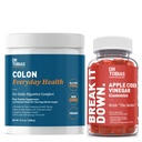 Dr. Tobias Apple Cider Vinagre Gummies & Colon Saúde diária - Digestivo diário, Detox e Cleanse Suporte com ACV Gummies & Psyllium Husk Pó