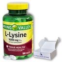 L lisina 1000mg- Comprimidos Aminoácido Essenciais, 100ct (Pacote de 1)
