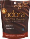 Adora Premium Vitamina D3 Magnésio e Suplemento de Cálcio, 500 mg, Chocolate Leite, 30 contagem