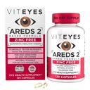 Viteyes AREDS 2 Zinco grátis Suporte Macular, Cápsulas grátis de alergénio natural com vitamina E, Vitamina C, Lutein & Zeaxanthin, Sem zinco, Sem cobre, Olho médico confiável, Fabricado nos EUA, 120 Ct